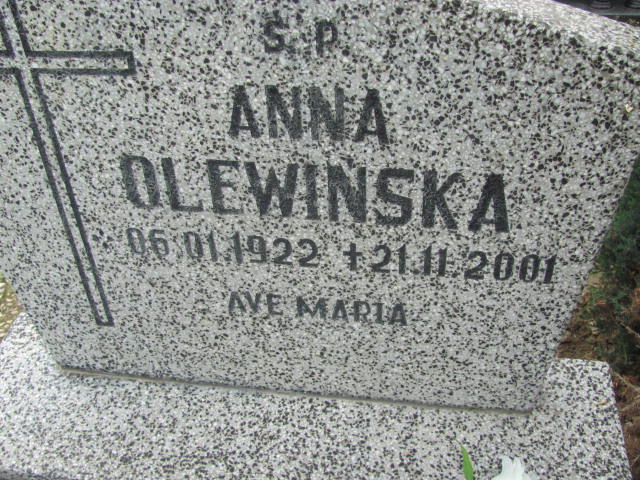 Anna Olewińska 1922 Długołęka Gmina - Grobonet - Wyszukiwarka osób pochowanych